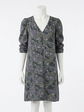 See By Chloe Ditsy Floral V Neck Puff Sleeve Mini Dress Cottagecore Twee L